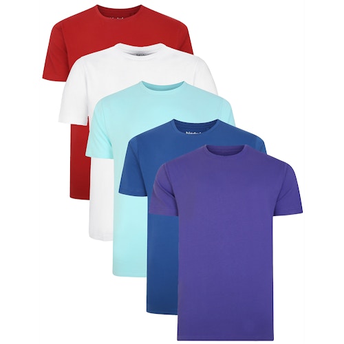 Bigdude – 5er-Pack schlichte T-Shirts